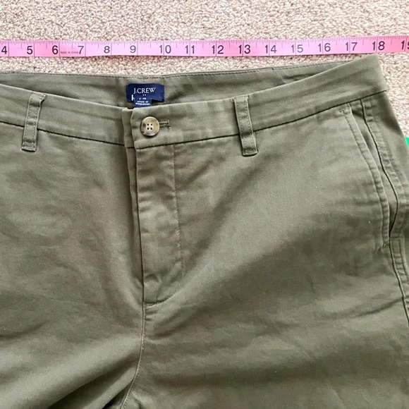 J.Crew Cotton Camp Pants Women's Green Tapered Leg Size 14 NWT - Picture 7 of 10